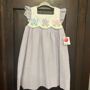 Purple seersucker spring dress